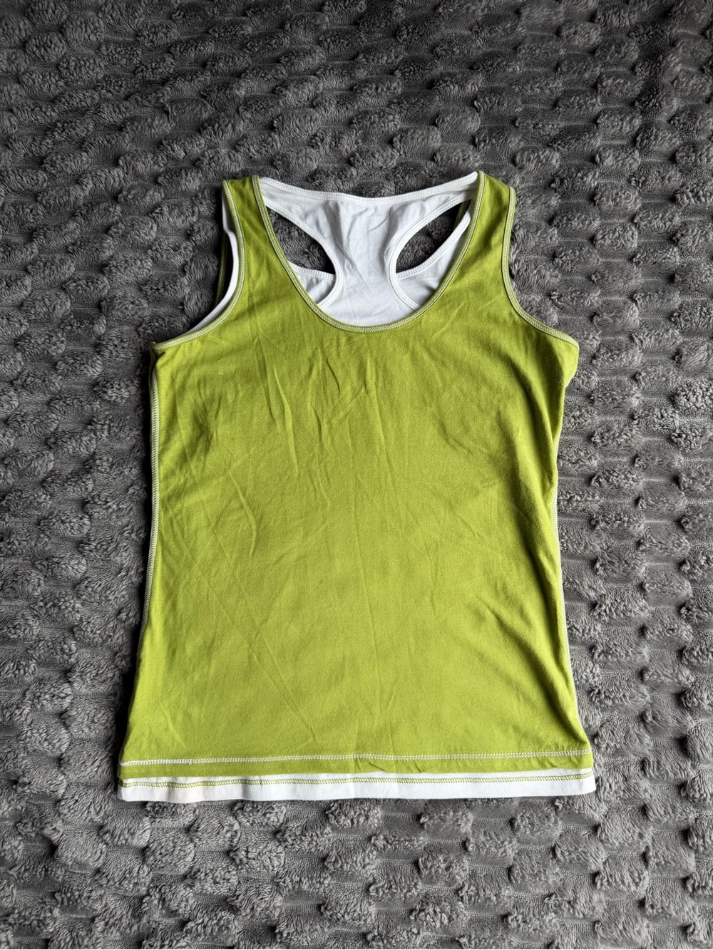 Green Layered Tank Top Racerback - Picture 2 of 5